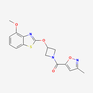 molecular formula C16H15N3O4S B2636808 (3-((4-Methoxybenzo[d]thiazol-2-yl)oxy)azetidin-1-yl)(3-methylisoxazol-5-yl)methanone CAS No. 1421481-05-1
