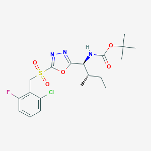 molecular formula C19H25ClFN3O5S B263681 Tert-butyl 1-{5-[(2-chloro-6-fluorobenzyl)sulfonyl]-1,3,4-oxadiazol-2-yl}-2-methylbutylcarbamate 