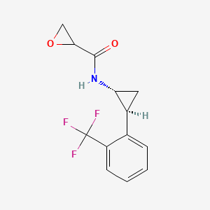 molecular formula C13H12F3NO2 B2636830 N-[(1R,2S)-2-[2-(Trifluoromethyl)phenyl]cyclopropyl]oxirane-2-carboxamide CAS No. 2418618-61-6