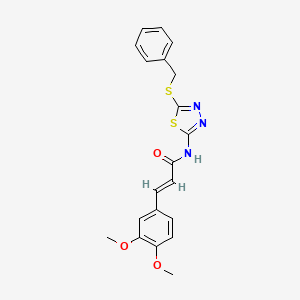 molecular formula C20H19N3O3S2 B2636839 (E)-N-(5-(benzylthio)-1,3,4-thiadiazol-2-yl)-3-(3,4-dimethoxyphenyl)acrylamide CAS No. 477215-71-7