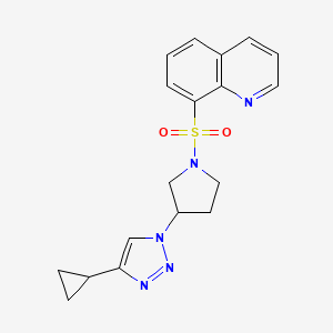 8-((3-(4-cyclopropyl-1H-1,2,3-triazol-1-yl)pyrrolidin-1-yl)sulfonyl)quinoline