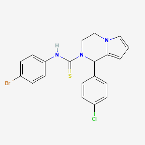 molecular formula C20H17BrClN3S B2636846 N-(4-bromophenyl)-1-(4-chlorophenyl)-3,4-dihydropyrrolo[1,2-a]pyrazine-2(1H)-carbothioamide CAS No. 393823-92-2