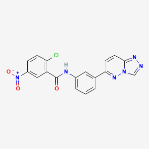 molecular formula C18H11ClN6O3 B2636848 2-chloro-5-nitro-N-(3-{[1,2,4]triazolo[4,3-b]pyridazin-6-yl}phenyl)benzamide CAS No. 894063-15-1