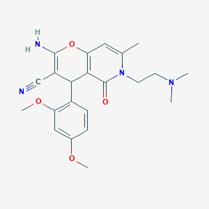 molecular formula C22H26N4O4 B263686 2-amino-4-(2,4-dimethoxyphenyl)-6-[2-(dimethylamino)ethyl]-7-methyl-5-oxo-5,6-dihydro-4H-pyrano[3,2-c]pyridine-3-carbonitrile 
