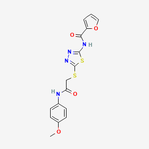 N-[5-[2-(4-methoxyanilino)-2-oxoethyl]sulfanyl-1,3,4-thiadiazol-2-yl]furan-2-carboxamide