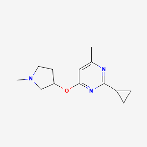molecular formula C13H19N3O B2636872 2-Cyclopropyl-4-methyl-6-[(1-methylpyrrolidin-3-yl)oxy]pyrimidine CAS No. 2201692-10-4
