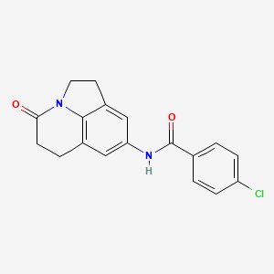 molecular formula C18H15ClN2O2 B2636885 4-chloro-N-(4-oxo-2,4,5,6-tetrahydro-1H-pyrrolo[3,2,1-ij]quinolin-8-yl)benzamide CAS No. 898461-85-3