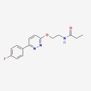 molecular formula C15H16FN3O2 B2636891 N-(2-{[6-(4-fluorophenyl)pyridazin-3-yl]oxy}ethyl)propanamide CAS No. 920156-96-3