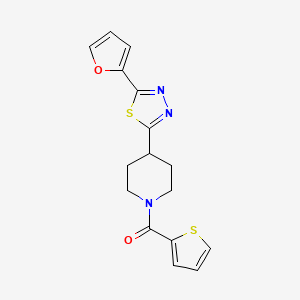 molecular formula C16H15N3O2S2 B2636897 (4-(5-(Furan-2-yl)-1,3,4-thiadiazol-2-yl)piperidin-1-yl)(thiophen-2-yl)methanone CAS No. 1105231-06-8
