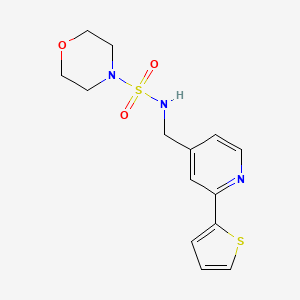 molecular formula C14H17N3O3S2 B2636898 N-((2-(thiophen-2-yl)pyridin-4-yl)methyl)morpholine-4-sulfonamide CAS No. 2034341-01-8