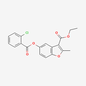 3-(Ethoxycarbonyl)-2-methylbenzo[b]furan-5-yl 2-chlorobenzoate