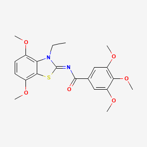 N-(3-ethyl-4,7-dimethoxy-1,3-benzothiazol-2-ylidene)-3,4,5-trimethoxybenzamide