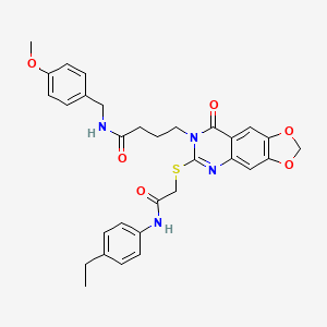 4-[6-({2-[(4-ethylphenyl)amino]-2-oxoethyl}thio)-8-oxo[1,3]dioxolo[4,5-g]quinazolin-7(8H)-yl]-N-(4-methoxybenzyl)butanamide