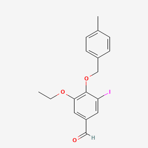 molecular formula C17H17IO3 B2636920 3-Ethoxy-5-iodo-4-[(4-methylbenzyl)oxy]benzaldehyde CAS No. 443289-53-0