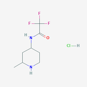 molecular formula C8H14ClF3N2O B2636928 2,2,2-Trifluoro-N-(2-methylpiperidin-4-yl)acetamide hydrochloride CAS No. 2173998-83-7