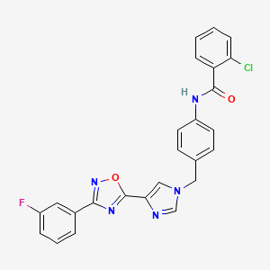 2-chloro-N-[4-({4-[3-(3-fluorophenyl)-1,2,4-oxadiazol-5-yl]-1H-imidazol-1-yl}methyl)phenyl]benzamide