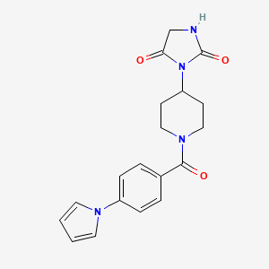 3-(1-(4-(1H-pyrrol-1-yl)benzoyl)piperidin-4-yl)imidazolidine-2,4-dione