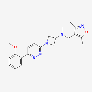 molecular formula C21H25N5O2 B2636943 N-[(3,5-Dimethyl-1,2-oxazol-4-yl)methyl]-1-[6-(2-methoxyphenyl)pyridazin-3-yl]-N-methylazetidin-3-amine CAS No. 2415456-79-8