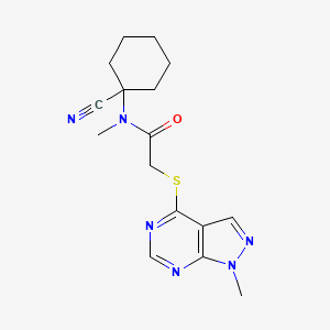N-(1-cyanocyclohexyl)-N-methyl-2-({1-methyl-1H-pyrazolo[3,4-d]pyrimidin-4-yl}sulfanyl)acetamide