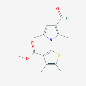 molecular formula C15H17NO3S B2636959 methyl 2-(3-formyl-2,5-dimethyl-1H-pyrrol-1-yl)-4,5-dimethylthiophene-3-carboxylate CAS No. 1797264-32-4