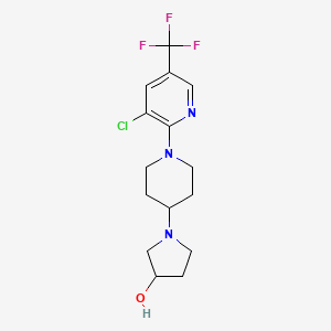 1-[1-[3-Chloro-5-(trifluoromethyl)pyridin-2-yl]piperidin-4-yl]pyrrolidin-3-ol