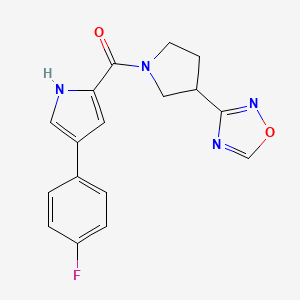 (3-(1,2,4-oxadiazol-3-yl)pyrrolidin-1-yl)(4-(4-fluorophenyl)-1H-pyrrol-2-yl)methanone
