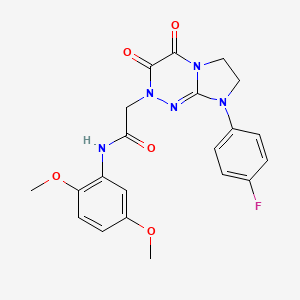 molecular formula C21H20FN5O5 B2636980 N-(2,5-二甲氧基苯基)-2-(8-(4-氟苯基)-3,4-二氧代-3,4,7,8-四氢咪唑并[2,1-c][1,2,4]三嗪-2(6H)-基)乙酰胺 CAS No. 941887-76-9