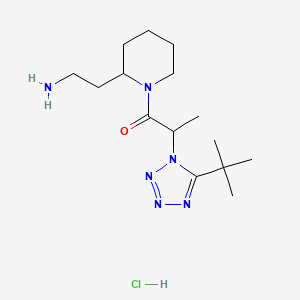1-[2-(2-Aminoethyl)piperidin-1-yl]-2-(5-tert-butyltetrazol-1-yl)propan-1-one;hydrochloride