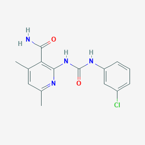molecular formula C15H15ClN4O2 B2636982 2-{[(3-氯苯胺基)羰基]氨基}-4,6-二甲基烟酰胺 CAS No. 338975-93-2