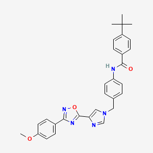 molecular formula C30H29N5O3 B2637004 4-tert-butyl-N-[4-({4-[3-(4-methoxyphenyl)-1,2,4-oxadiazol-5-yl]-1H-imidazol-1-yl}methyl)phenyl]benzamide CAS No. 1111035-03-0