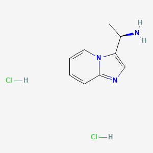 molecular formula C9H13Cl2N3 B2637005 (-)-1-(Imidazo[1,2-a]pyridin-3-yl)ethanamine dihydrochloride CAS No. 1357354-71-2