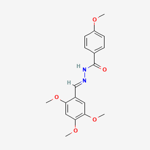 molecular formula C18H20N2O5 B2637007 (E)-4-甲氧基-N'-(2,4,5-三甲氧基苄亚胺)苯甲酰肼 CAS No. 1595517-50-2