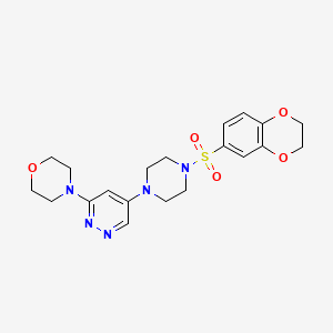 4-(5-(4-((2,3-Dihydrobenzo[b][1,4]dioxin-6-yl)sulfonyl)piperazin-1-yl)pyridazin-3-yl)morpholine
