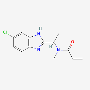 molecular formula C13H14ClN3O B2637025 N-[1-(6-Chloro-1H-benzimidazol-2-yl)ethyl]-N-methylprop-2-enamide CAS No. 2411275-12-0