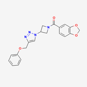 benzo[d][1,3]dioxol-5-yl(3-(4-(phenoxymethyl)-1H-1,2,3-triazol-1-yl)azetidin-1-yl)methanone