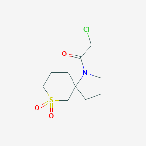 molecular formula C10H16ClNO3S B2637061 2-Chloro-1-(9,9-dioxo-9lambda6-thia-1-azaspiro[4.5]decan-1-yl)ethanone CAS No. 2411263-57-3