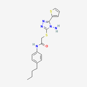 2-{[4-amino-5-(thiophen-2-yl)-4H-1,2,4-triazol-3-yl]sulfanyl}-N-(4-butylphenyl)acetamide