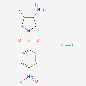 4-Methyl-1-(4-nitrobenzenesulfonyl)pyrrolidin-3-amine hydrochloride