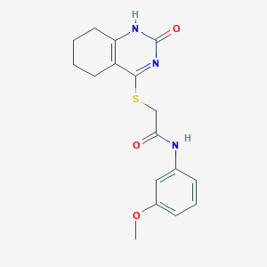 molecular formula C17H19N3O3S B2637067 N-(3-甲氧基苯基)-2-[(2-氧代-5,6,7,8-四氢-1H-喹唑啉-4-基)硫代]乙酰胺 CAS No. 946217-78-3
