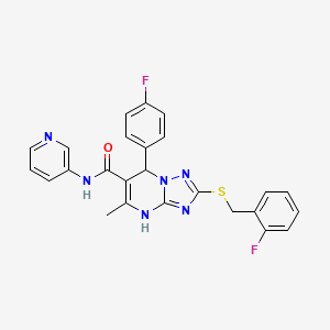 2-((2-fluorobenzyl)thio)-7-(4-fluorophenyl)-5-methyl-N-(pyridin-3-yl)-4,7-dihydro-[1,2,4]triazolo[1,5-a]pyrimidine-6-carboxamide