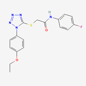 2-((1-(4-ethoxyphenyl)-1H-tetrazol-5-yl)thio)-N-(4-fluorophenyl)acetamide
