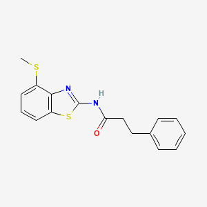 molecular formula C17H16N2OS2 B2637091 N-(4-(methylthio)benzo[d]thiazol-2-yl)-3-phenylpropanamide CAS No. 899941-85-6