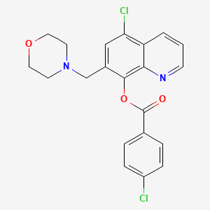 molecular formula C21H18Cl2N2O3 B2637093 5-氯-7-(吗啉甲基)喹啉-8-基 4-氯苯甲酸酯 CAS No. 380556-60-5