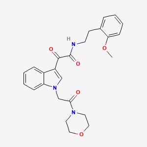 molecular formula C25H27N3O5 B2637098 N-(2-methoxyphenethyl)-2-(1-(2-morpholino-2-oxoethyl)-1H-indol-3-yl)-2-oxoacetamide CAS No. 872856-99-0