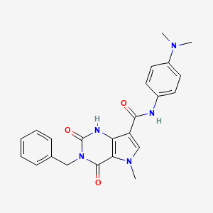 molecular formula C23H23N5O3 B2637102 3-苄基-N-(4-(二甲氨基)苯基)-5-甲基-2,4-二氧代-2,3,4,5-四氢-1H-吡咯并[3,2-d]嘧啶-7-甲酰胺 CAS No. 921854-54-8