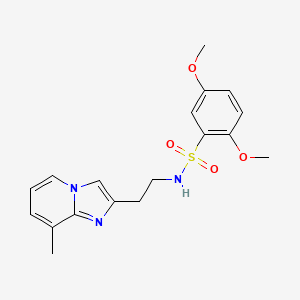 molecular formula C18H21N3O4S B2637108 2,5-dimethoxy-N-(2-(8-methylimidazo[1,2-a]pyridin-2-yl)ethyl)benzenesulfonamide CAS No. 868979-21-9