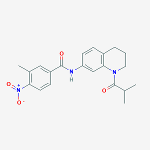 molecular formula C21H23N3O4 B2637116 N-(1-isobutyryl-1,2,3,4-tetrahydroquinolin-7-yl)-3-methyl-4-nitrobenzamide CAS No. 941900-65-8