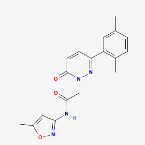 molecular formula C18H18N4O3 B2637125 2-[3-(2,5-dimethylphenyl)-6-oxopyridazin-1-yl]-N-(5-methyl-1,2-oxazol-3-yl)acetamide CAS No. 898132-87-1