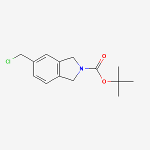 molecular formula C14H18ClNO2 B2637126 Tert-butyl 5-(chloromethyl)-1,3-dihydroisoindole-2-carboxylate CAS No. 2309462-02-8