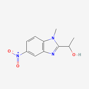 molecular formula C10H11N3O3 B2637137 1-(1-methyl-5-nitro-1H-1,3-benzodiazol-2-yl)ethan-1-ol CAS No. 2735-71-9